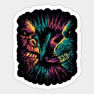 Monsters Fight Sticker